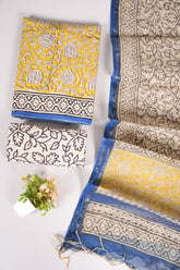 Premium Sanganeri Printed Cotton Suit With Kota Doria Duppta(BFCOTKD01)